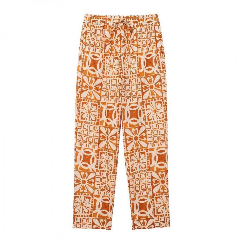 Summer Street Fashion Print Shirt and Pants Set for Women - European and American Style