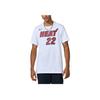 Nike X NBA Miami Heat Logo Moda Confortevole Morbida Delicata sulla Pelle Maglietta a Maniche Corte Uomo Top Bianco DR6383-108