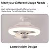 2 in 1 Electric Ceiling Fan Light Household 360° Moving Head Screw Fan light Stepless Dimming E27 Lamp Cap Fan Lamp