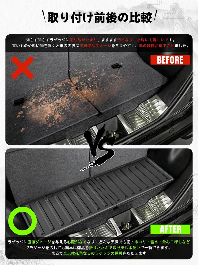 Ruiya Luggage Mat for the New Suzuki Spacia and Suzuki Spacia Custom 3D Luggage TPE Easy to Trunk Custom Washable mk54s, Tray, Waterproof, Non-Slip,