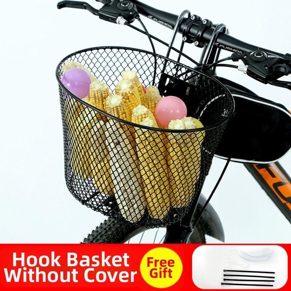 Iron Large Cart Basket Free Installation Bicycle Front Basket High Quality Bike Rear Mesh Basket Black