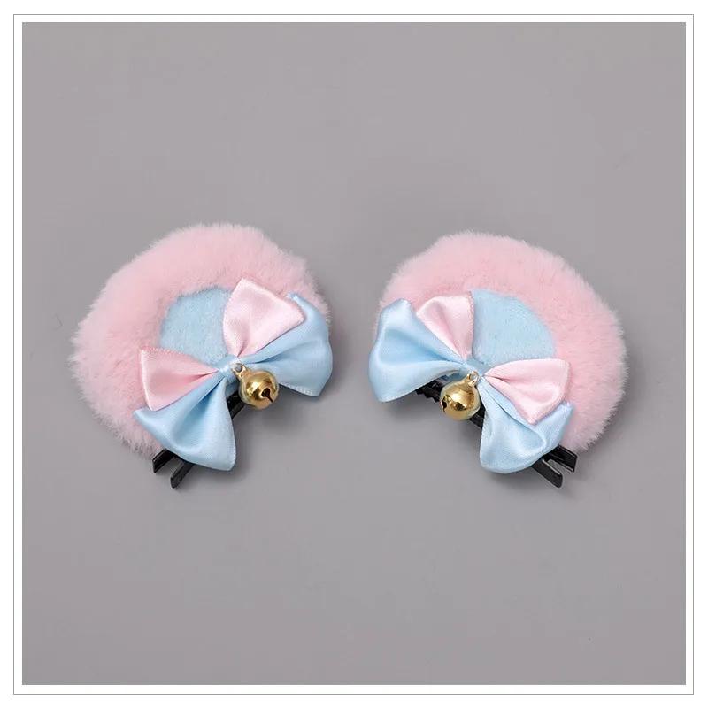 Tierohren Haarspangen Mode Kreative Haaraccessoires Doppelte Schleife Glöckchen Bärenohrclips Lolita Kawaii Cosplay Spange Dekor