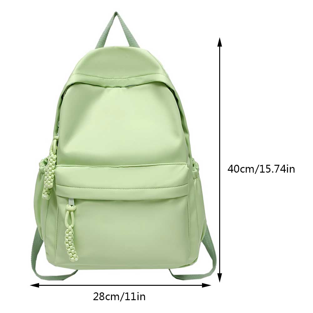 

Women Schoolbag Large Capacity School Backpack Zipper Solid Color Rucksack Teens Girls Casual Daypack Bag Student School Bag зелёный