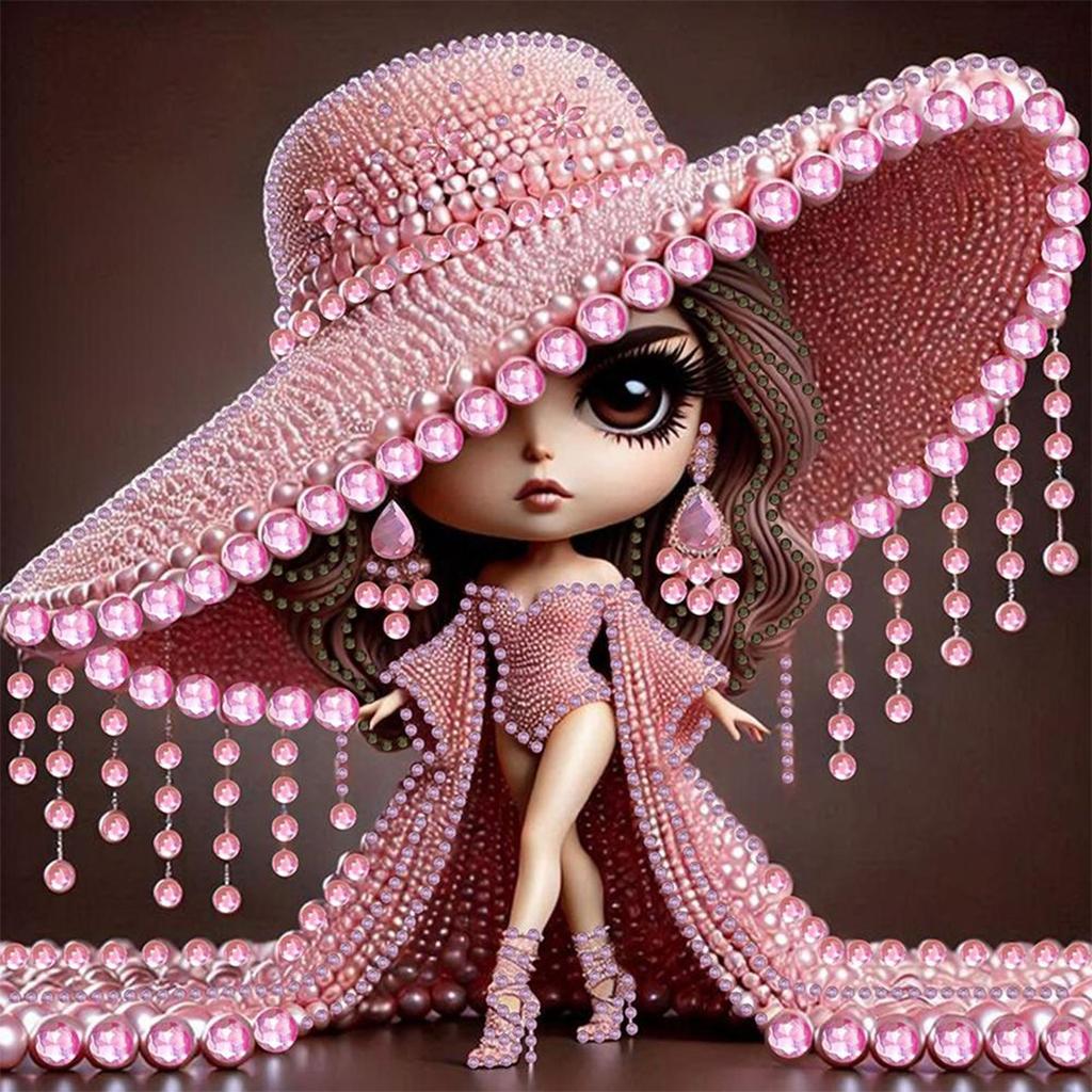 5D DIY Partial Special Shaped Drill Diamond Painting Kit Girl Decoration 30x30cm