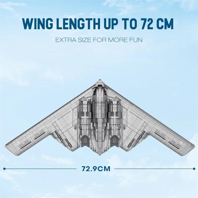 2063pcs NEW B2 Stealth Bomber Professional Building Blocks MOC Kit Military Airplane Desk Decor Christmas Birthday Gifts Toy