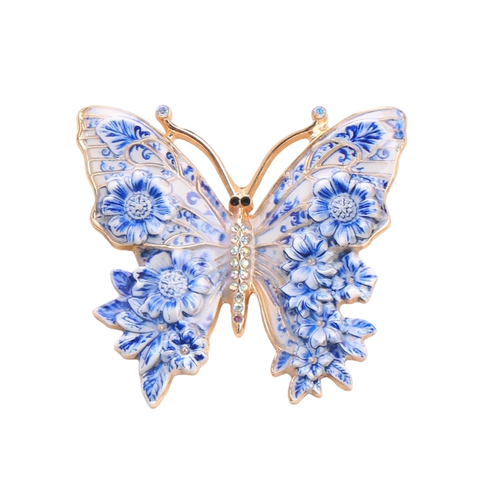 

Delicate Rhinestones Butterfly Brooch Alloy Fashion Accessory For Dresses Coats And Jackets Clothing Accessories