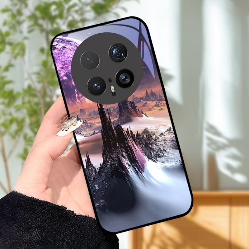 Gehärtetes Glas Handyhülle Für Honor Magic 8 8Pro Luxus Mode Rückseite Abdeckung Für Magic8 Pro Hüllen BKQ-AN00 Stoßfest Cartoon Capa