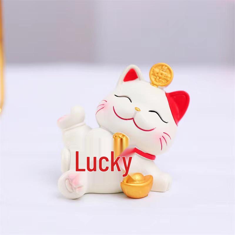 Lucky Cat Resin Mobile Holder - Cute Office Desktop Decoration Gift