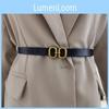 Ekte Skinn Slankt Midjebelte For Kjoler Og Skjorter Med Metallspenne For Kontor- Og Fritidsstiler