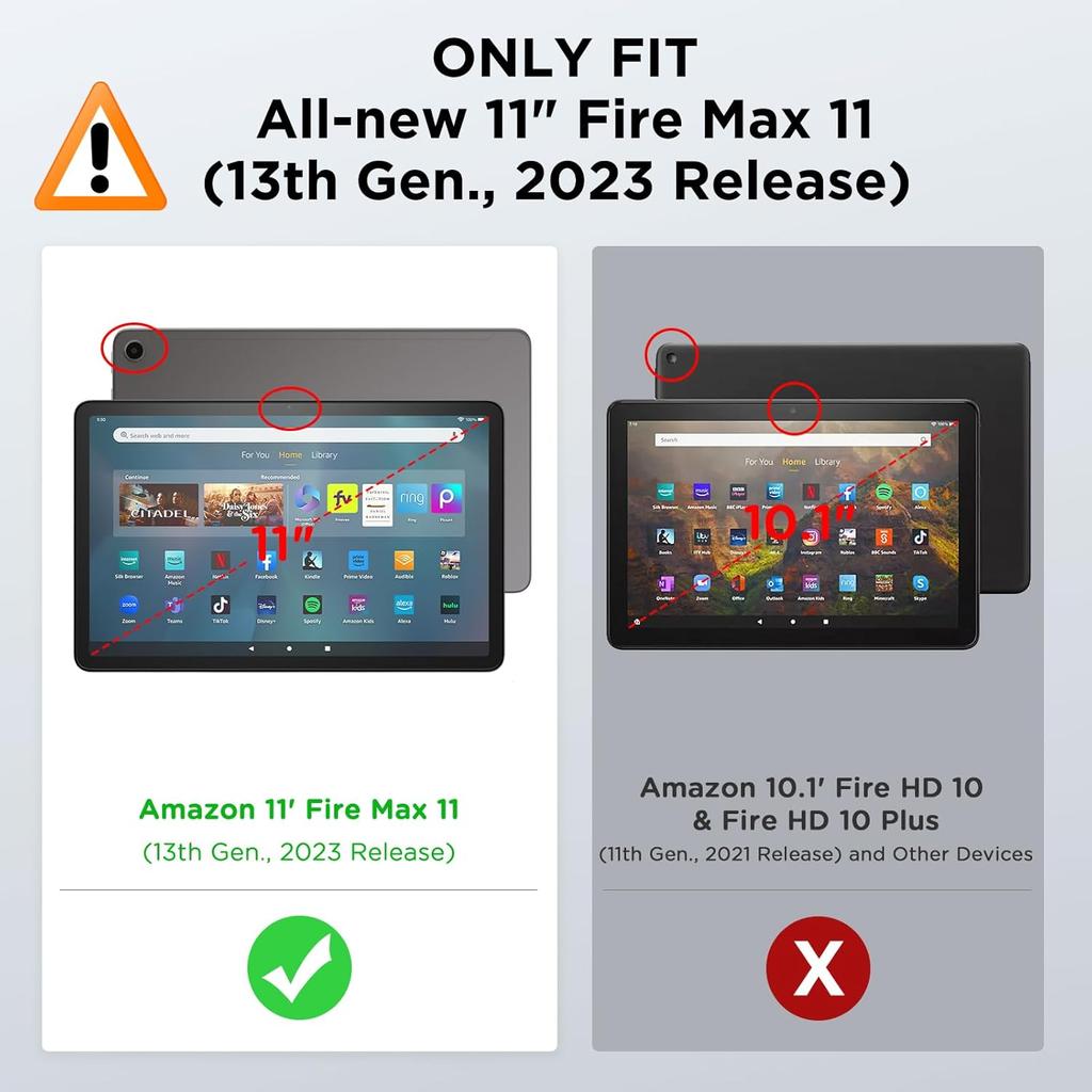 MoKo Case Fits Kindle Fire Max 11 Tablet (13th Gen, 2023 Release) 11" - Slim PU Leather Trifold Stand Cover for Kindle Fire 11 Tablet Colored Hard