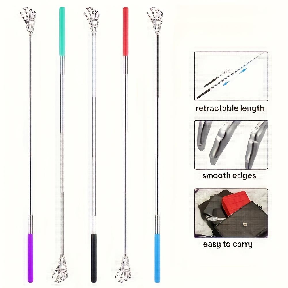 1pc Adjustable Stainless Steel Back Scratcher with Retractable Claw - Ergonomic Handle Portable Design for Massage Tool