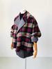 Empress Dowager Cixi Women's Double-Sided Cashmere Scarf Coat - Plaid Wool Outerwear for Autumn/Winter
