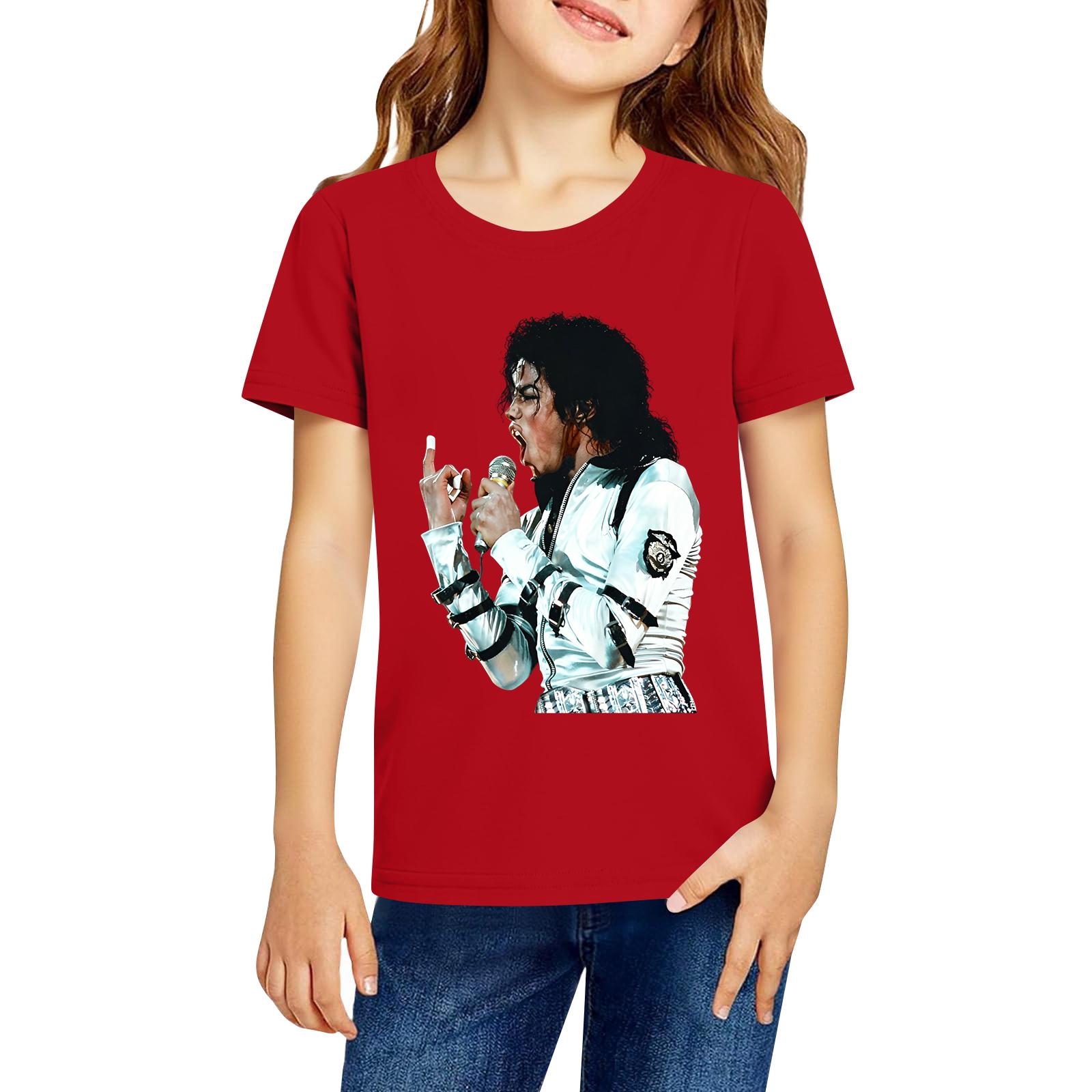 

Children Casual Short Sleeve T Shirt Fashion Print Top Lightweight Comfortable Fit Crew Neck Tee for Kids Boys Girls 110 червоний