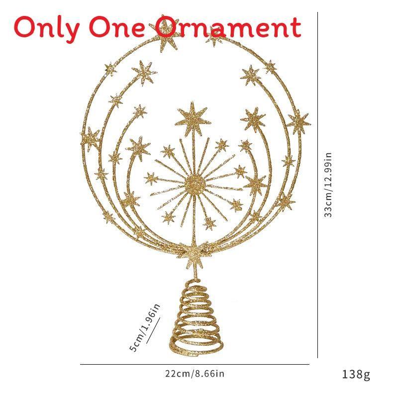 Christmas Tree Top Decoration With Snowflake And Star Design In Iron For Seasonal Festivities Stars