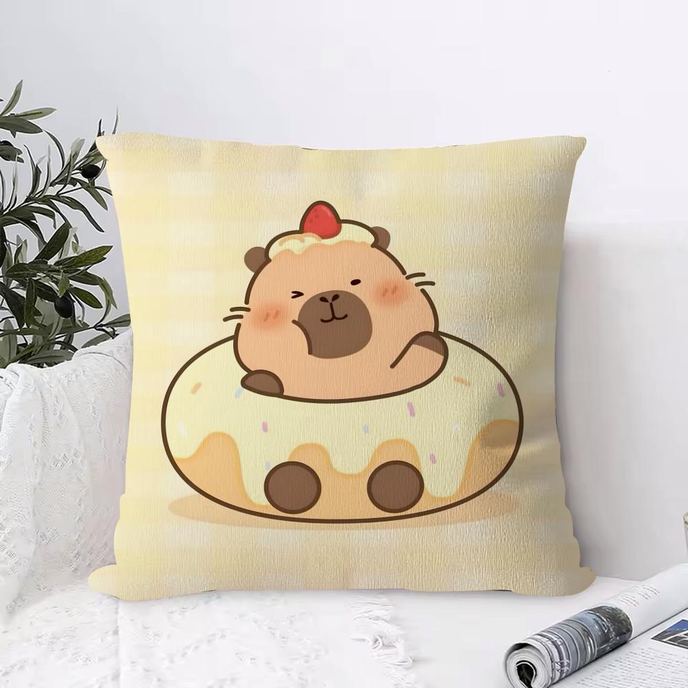 Cute Cartoon Capybara Go! Pillow Case Ultra Soft Skin Friendly Fabric Cloud Like Comfort & Concealed Zipper