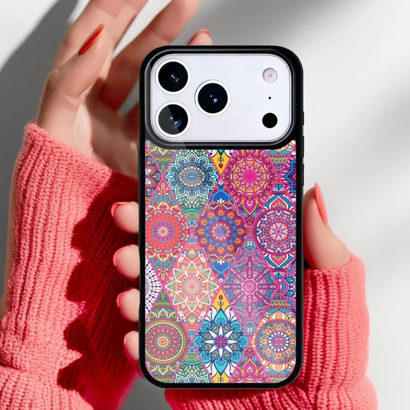 Mandala Pattern Phone Case for iPhone 17 16 15 14 13 Pro Max Back Cover for 12 11 Pro Coque
