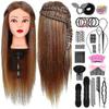 Frcolor Mannequin Hoofd Set Met Haarsalon Trainingshoofd Standaard Set Haar Trainingsmodel Kappers Gratis Tafelklem En Vlecht Set Salon Styling Beaut