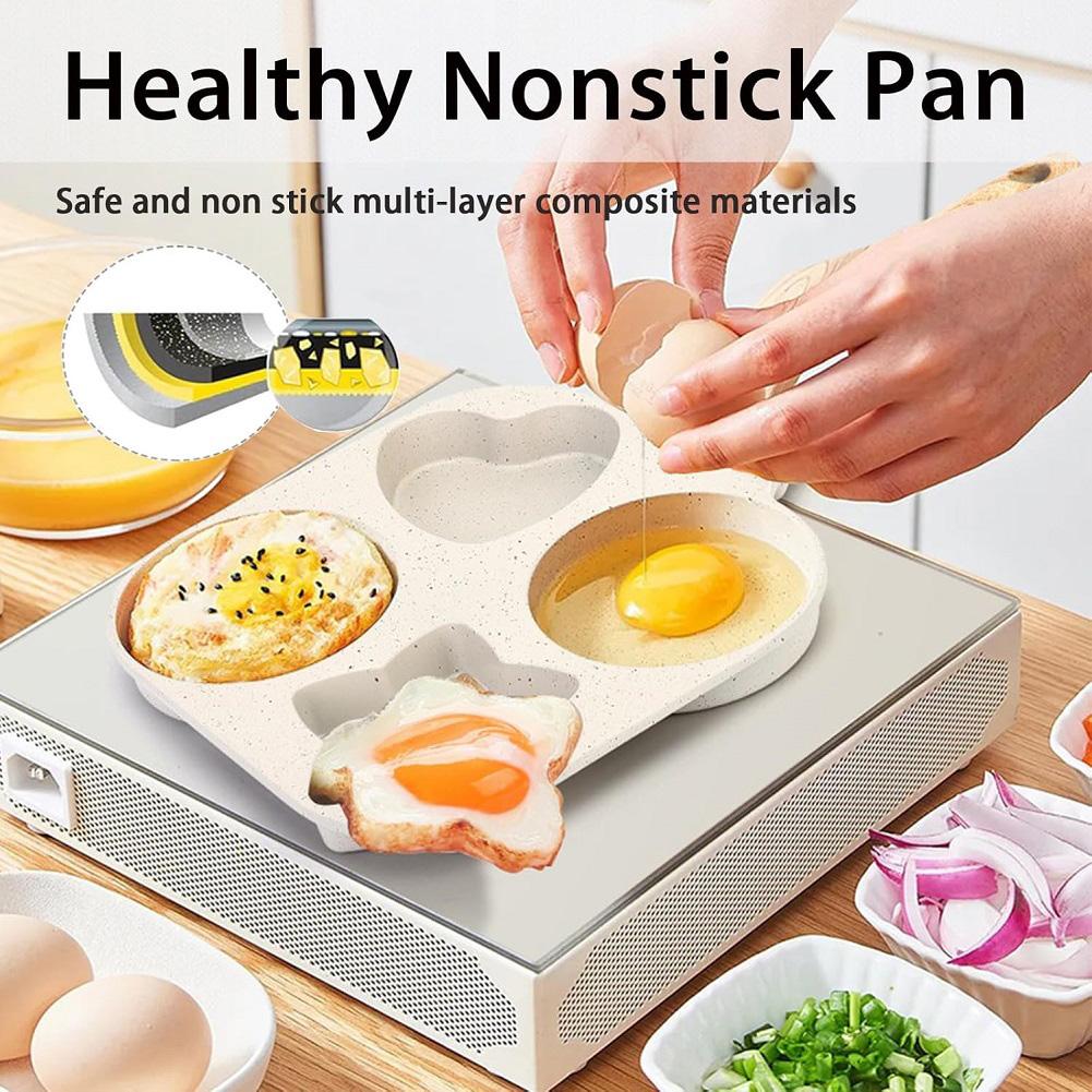 4 Hole Omelet Pan Fried Egg Pan Granite Coating Divided Egg Omelet Pan Non-Stick Pancake Pan for Gas Stove and Induction Cooker Poland