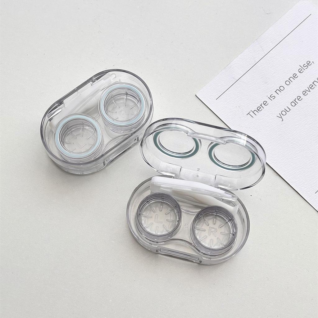 New Style Transparent Tweezers Suction Stick Container Set Portable Contact Lens Box for Women Travel Contact Lenses Case