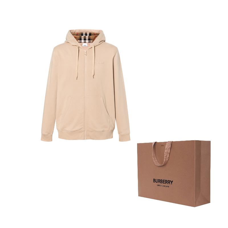 Burberry Hove Check Embroidery Logo Zip Hoodie 80847721