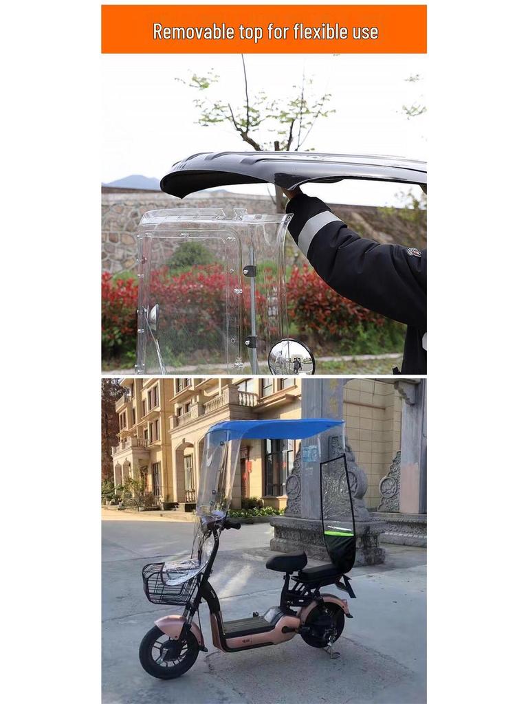 Electric Vehicle & Motorcycle Sunshade: Rainproof Canopy & Windshield for Bikes