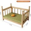 Wooden Dog Bed Modern Durable Dog Bed Headboard All Season Safety Dogs Beds Removable Mattress Dampproof Teddy Stylish Cat Nest
