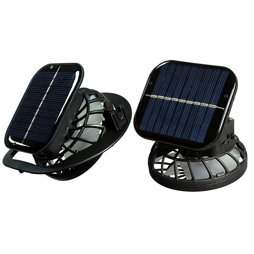 

Fishing Solar Energy Power Fans USB Rechargeable Clip-On Mini Solar Ventilator -