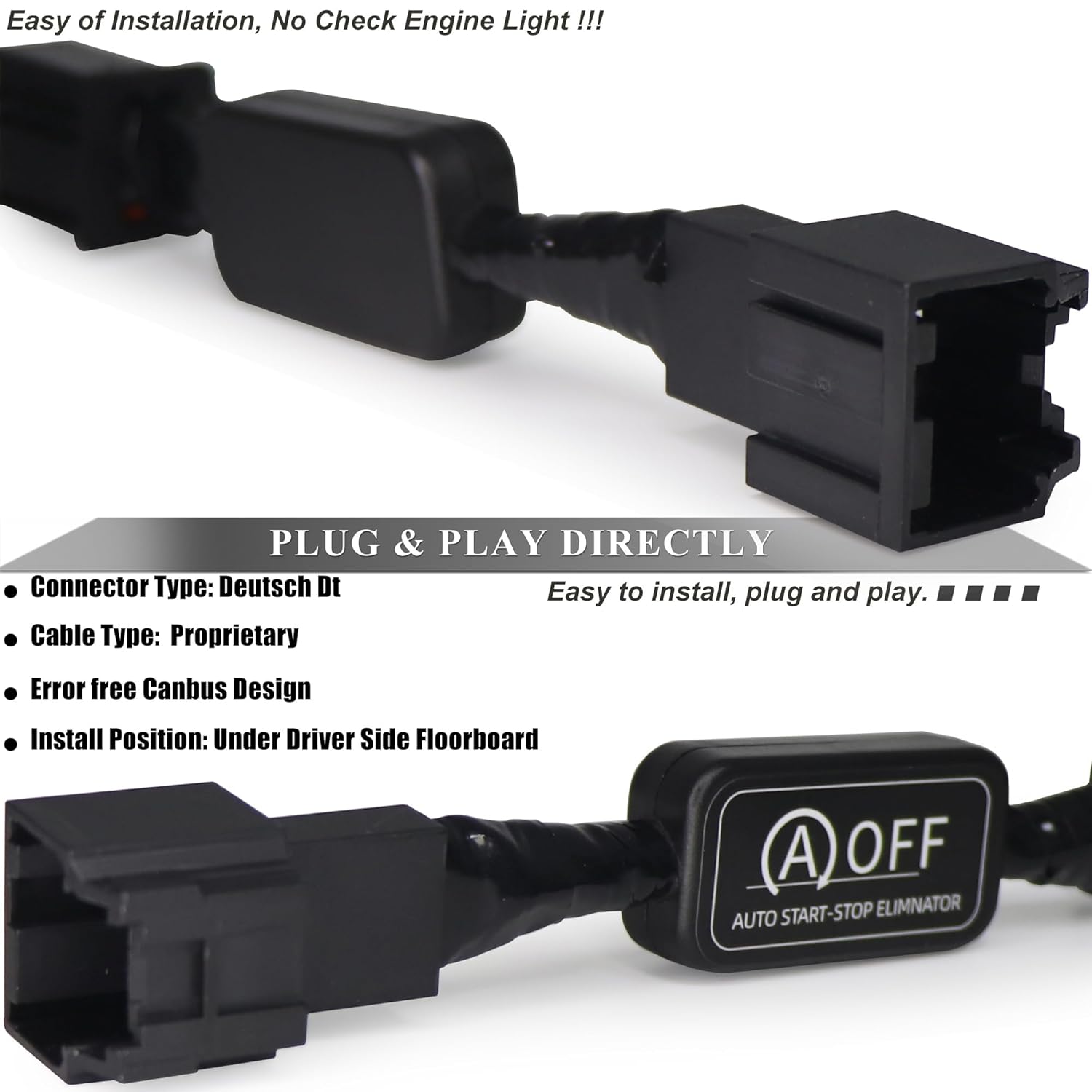 

Auto Start Stop Eliminator for Jeep 2018-2025 Wrangler JL, 2020-2025 Gladiator JT Error Free Shut Off Bypass Switch Engine Stop-Start Canceller