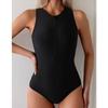 Zipper Sexy Swimsuits One Piece Women's Closed Swimwear Black For Swimming Wear Bodysuit Bathing Suits Beachwear Pool Bather