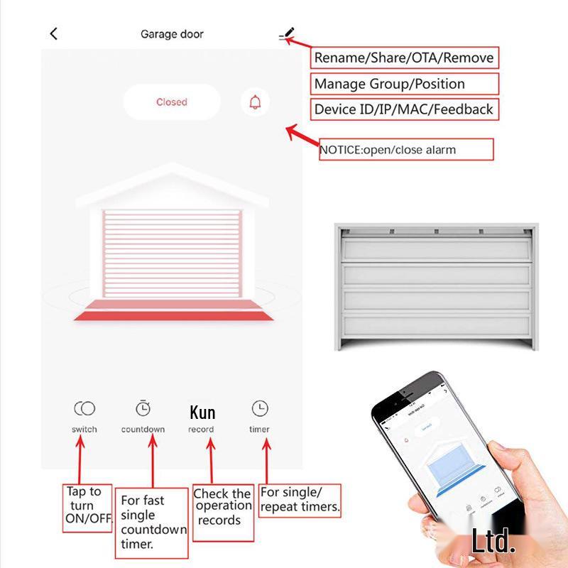 Graffiti WiFi Garage Door Opener with Mobile Remote and Alexa Voice Control