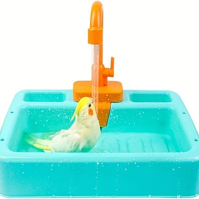 Happy Birds potřebují čisté peří – automatická vana pro papoušky s kohoutkem a podavačem