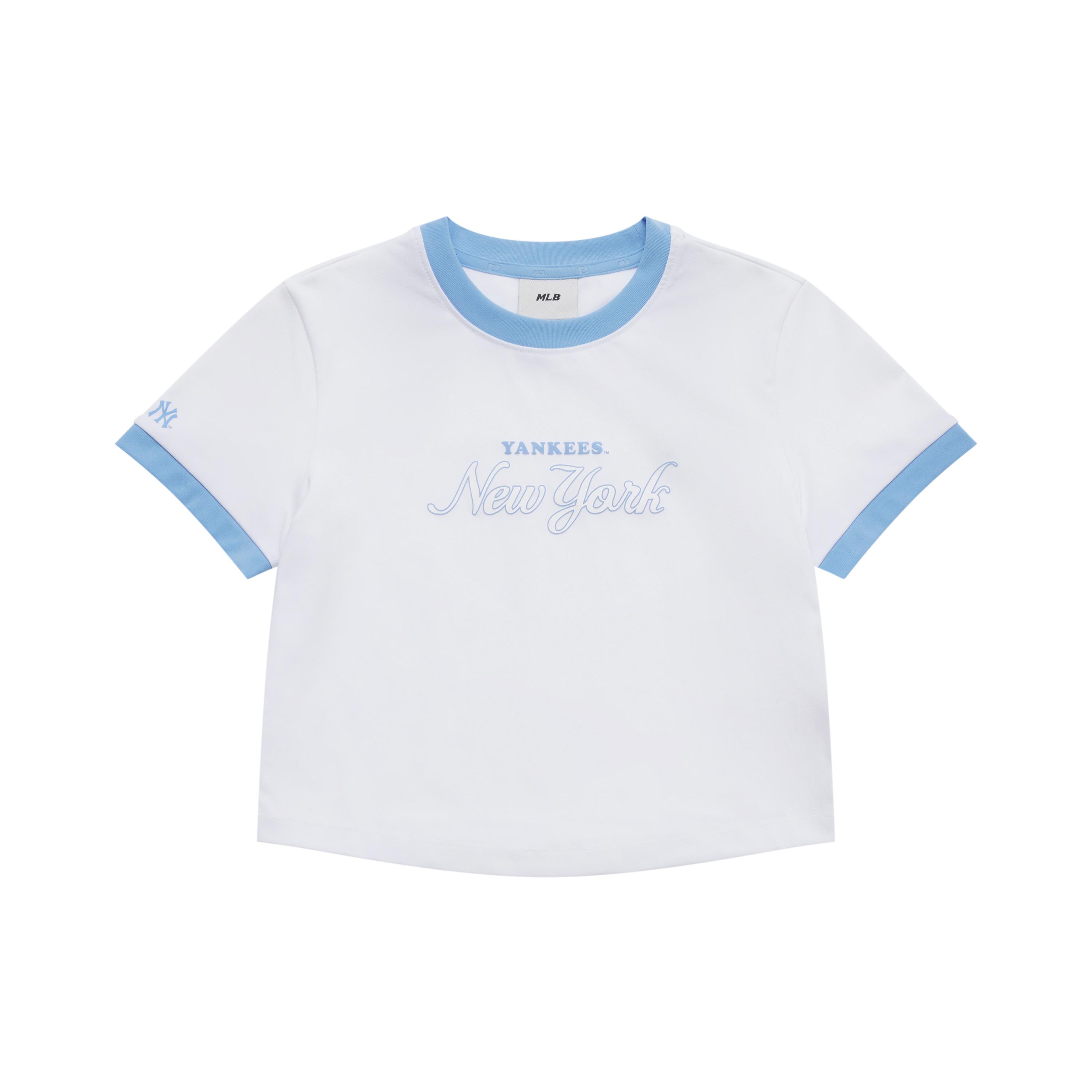 

New MLB Preppy Style Collection New York Yankees SS25 T Shirt Women s Ecru 3FTSV0553-50WHS S