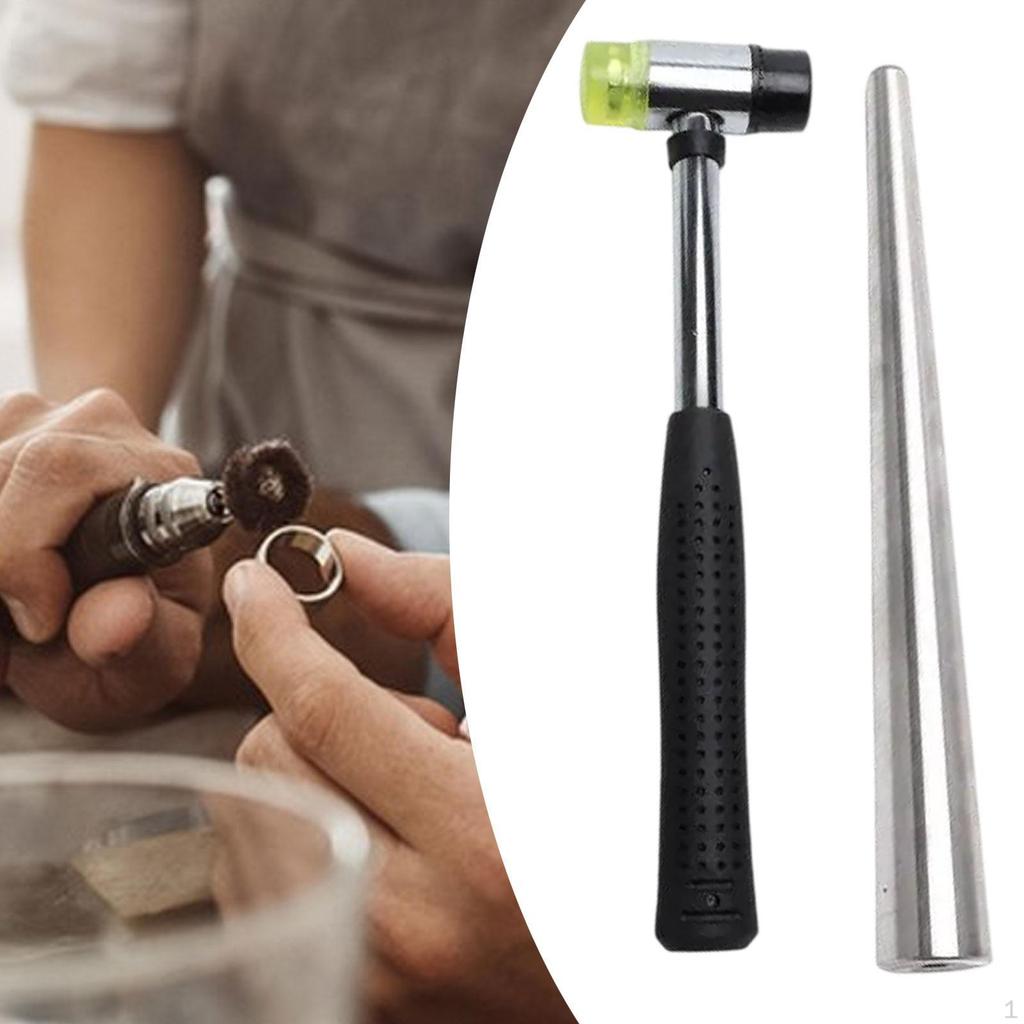 Instrument de Mărit Inele Bijuterii cu Ciocan de Cauciuc Ușor Metalic Portabil DIY