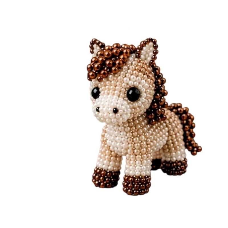 Cute Diy Handmade Colorful Beaded Animal Figurines Material Kit Perfect For Home Desktop Decor Ideal Gifts For Craft Lovers