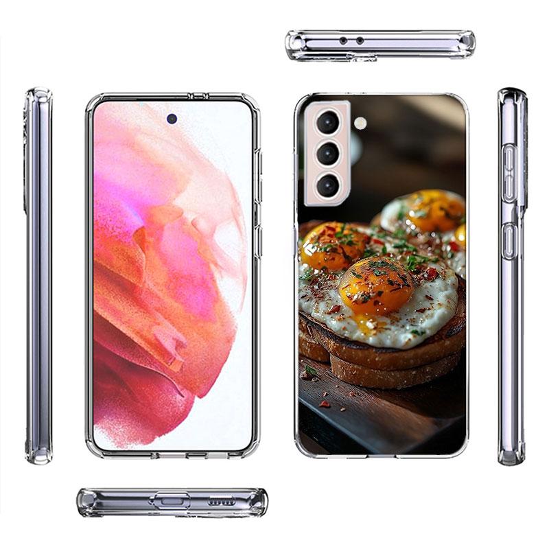 Delicious Egg Recipes for Breakfast Phone Case For Samsung Galaxy S25 Edge S24 S23 FE S21 S20 S10 Plus S22 S26 Ultra Cover Clear