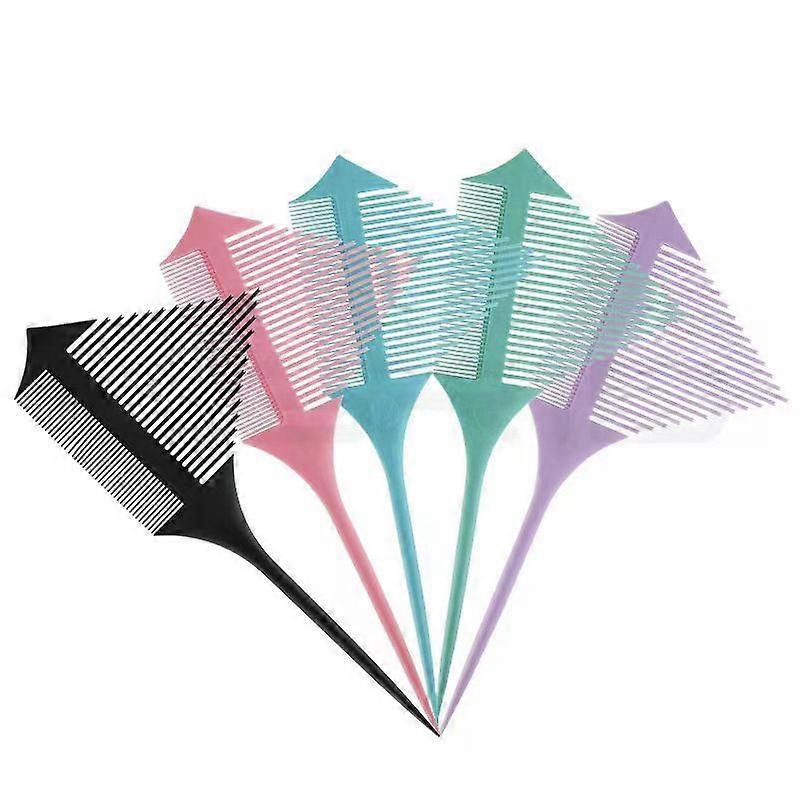 Hair Dyeing Comb Portable Double-Sided Pointed Tail Triangular Picking Comb (Black)