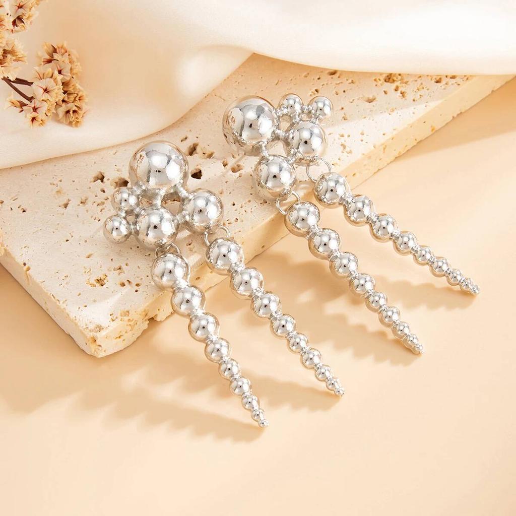 IngeSight.Z Vintage Multilayered Bead Sphere Drop Earrings Women Elegant Gold Color Ball Irregular Earring Pendant Mujer Jewelry