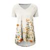 Damen Kurzarm Plissee Lose Tops Plus Size Casual Tops V-Ausschnitt Kurze Ärmel Casual Sommer T-Shirts Damen Tops T-Shirts Shirts