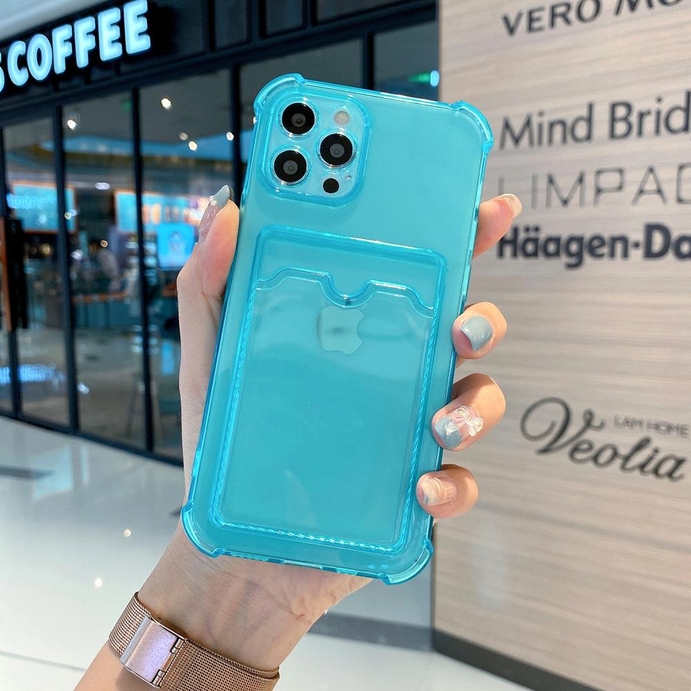 Shockproof Card Slot Silicone Soft Case Cover For Iphone 15 14 Pro Max 13 12 Pro MAX 12 Pro 11 X XR XS 7 8 Plus Clear Mobile Phone Case