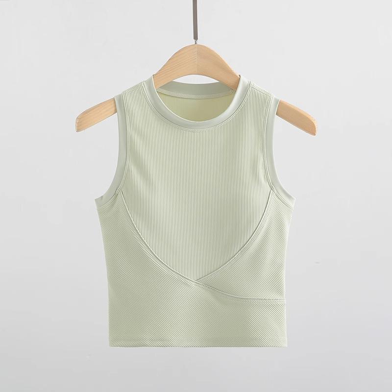 Women's Quick-Dry Sleeveless Yoga Vest with Chest Pad