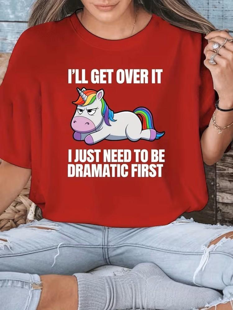 Funny Unisexs TShirt Ill Get Over It Dramatic First Sassy Lazy Rainbow Tee New S