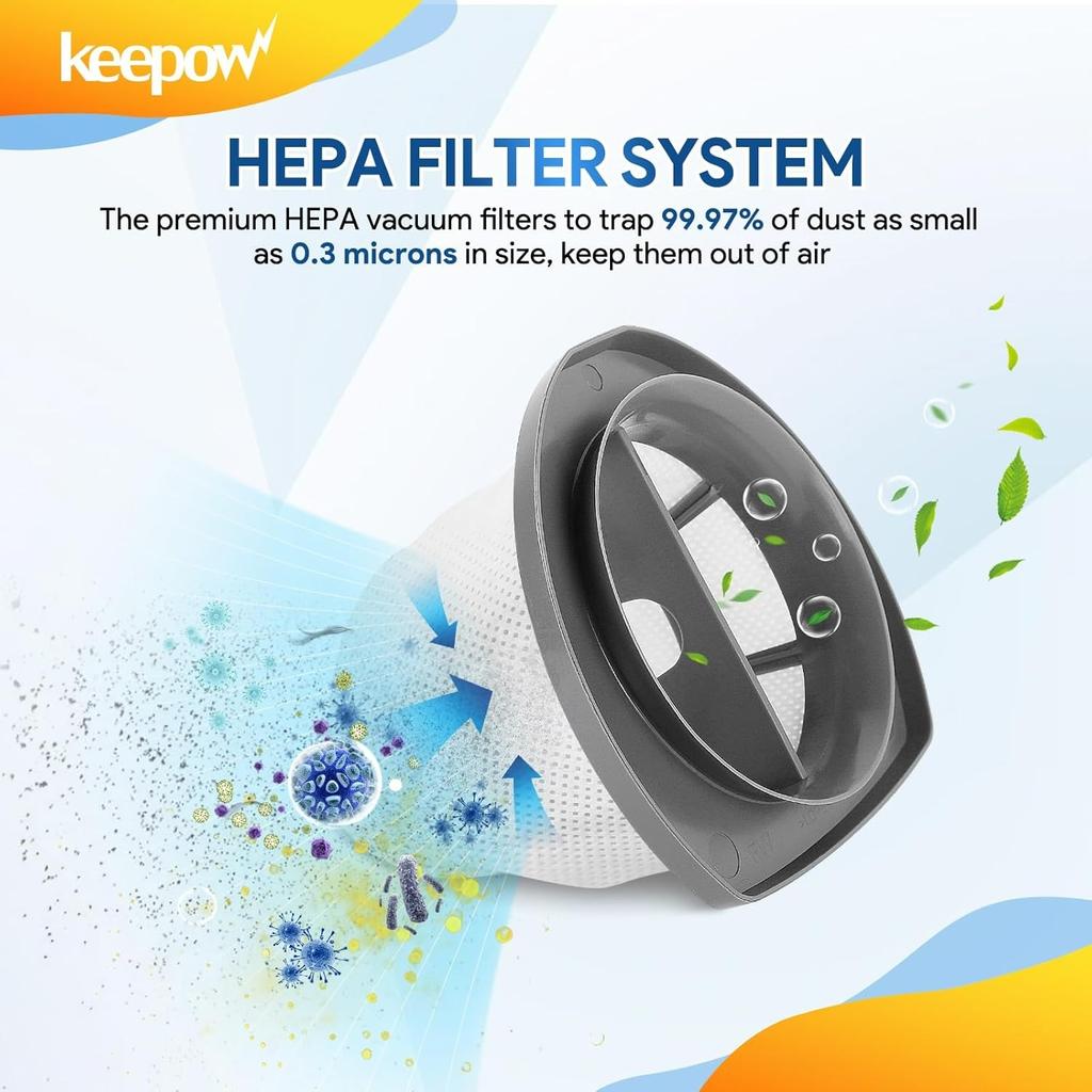 2033 Vacuum Filter Replacement for Bissell Featherweight Stick Lightweight Bagless Vacuum 2033, 20331, 20333, 20336, 20339, 2033M, 6 Pack, Replace
