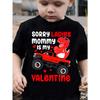Europäische Größen Jungen Dinosaurier LKW & 'Mama ist mein Valentinstag' Grafik-T-Shirt - Lässiges, Bequemes Polyester-T-Shirt für Jugendliche, Maschinenwaschbar