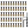 A74E-Threaded Insert And Bolt Kit- 50 Sets Of 1/4-20 X 19/32" For Wood, Hex Socket Drive Furniture Screw Nut Assortment