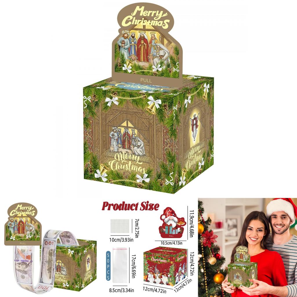 Christmas Jesus Theme Party Decor Money Box With Paper Material For Holiday Celebration