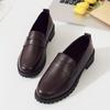 Spitze Halbschuhe Leder Damenschuhe Japanische Kleidung Schuhe College-Stil Schwarz-Braun Loafer Einzelner Schuh Leder