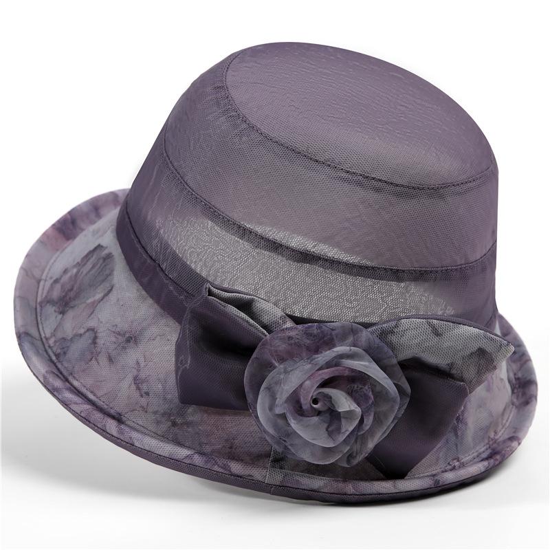 Spring and summer ink printing sunshade organza fisherman's hat children's sunscreen basin hat sun hat