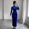 2025 Spring Women's Solid Color Zipper Waist-Hugging Fashion Dress