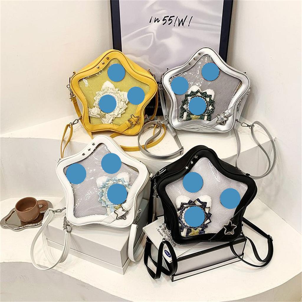 Sternförmige Ita-Tasche Mehrzweck-Rucksack Umhängetasche Schultertaschen für Anime-Ausstellung PU-Leder Tagesrucksack Satchels