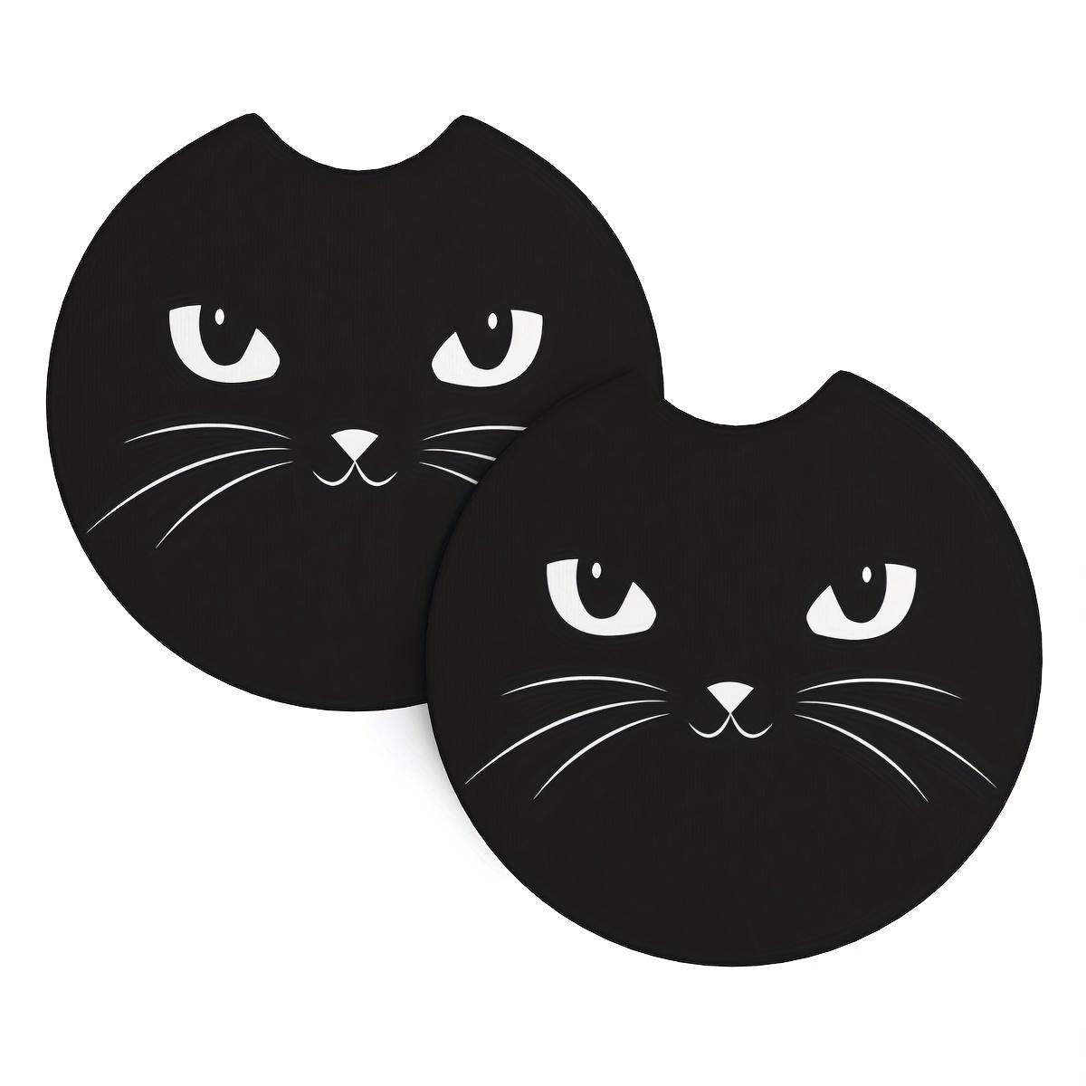 

Подставка для стакана воды Cat Car Coaster из 2 частей, подушка для салона автомобиля, подходит для нескользящих подставок с вырезом для пальцев автомобильных аксессуаров